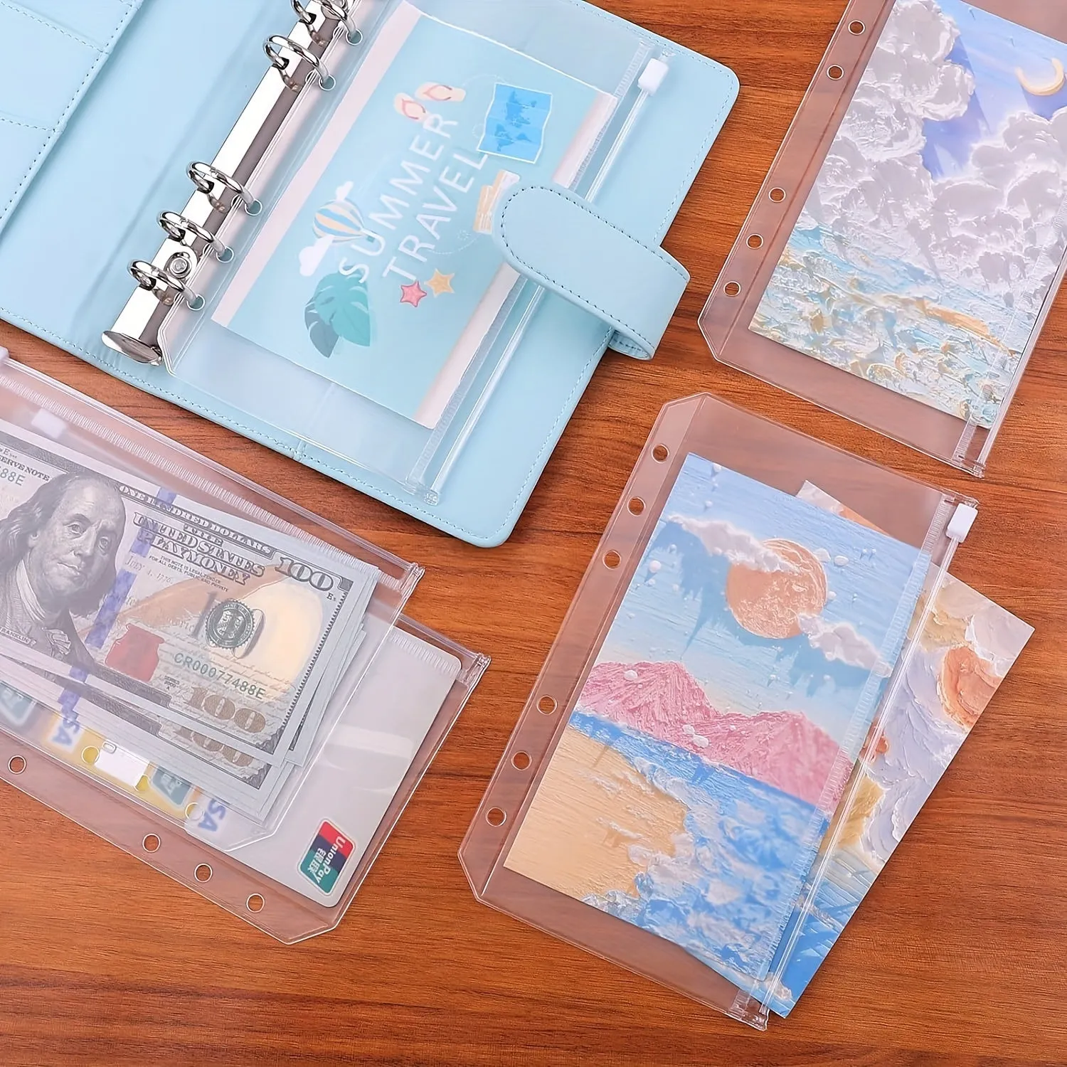12pcs A6 Size Binder Pockets Budgeting Envelopes  Filing Bags
