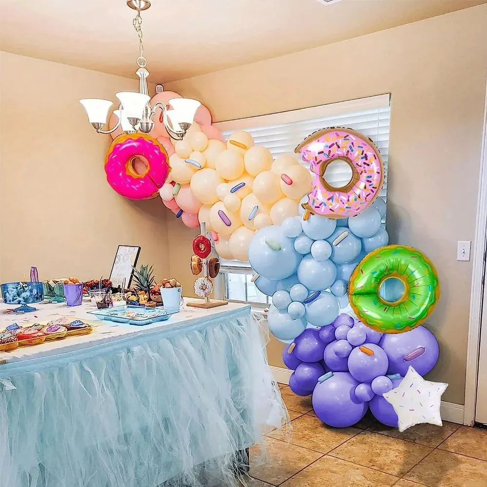148Pcs Rainbow Ice Cream Doughnut Balloon Arch Set Summer Ice Cream Party Birthday Party Decoration Holiday Supplies