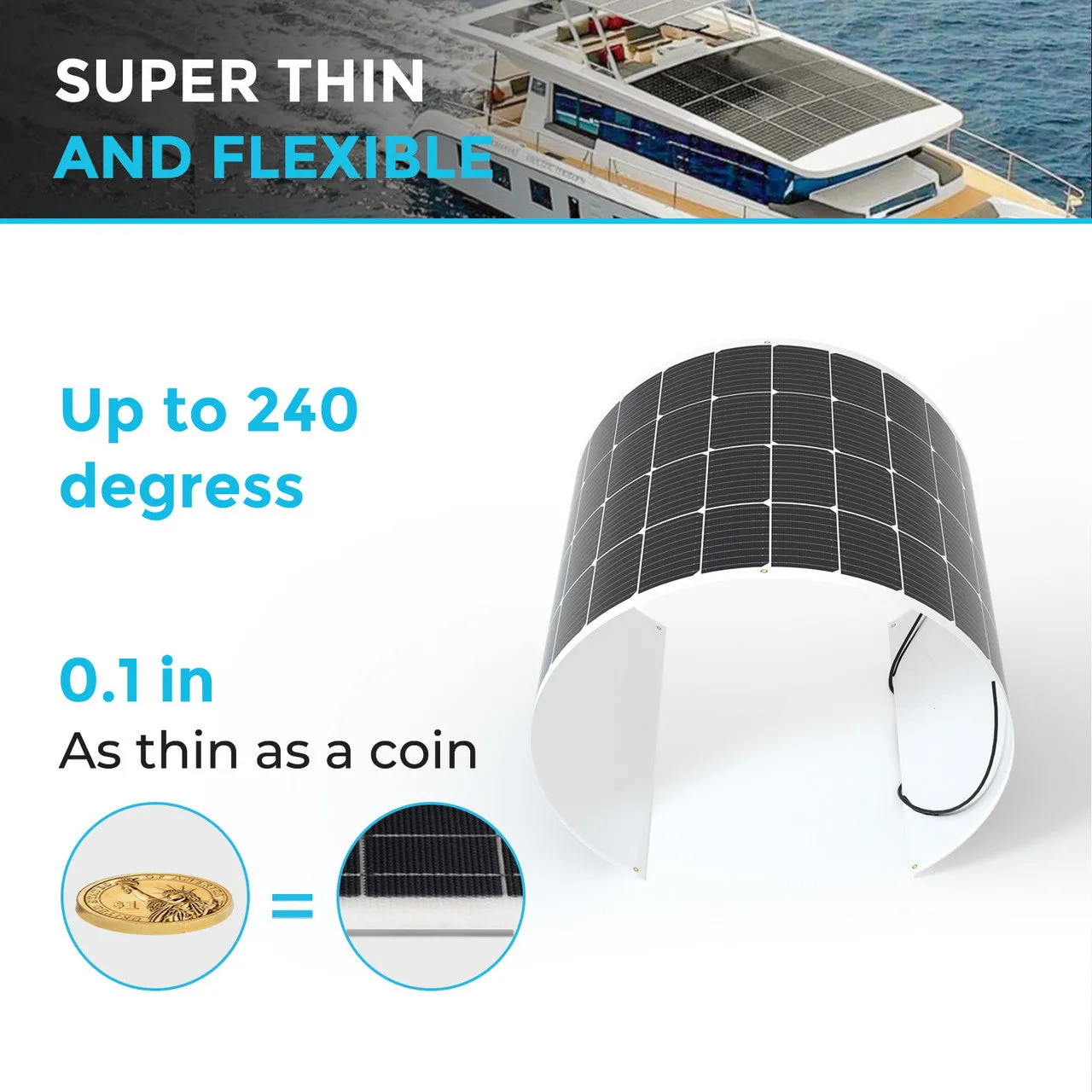 200 Watt 12 Volt Flexible Monocrystalline Solar Panel