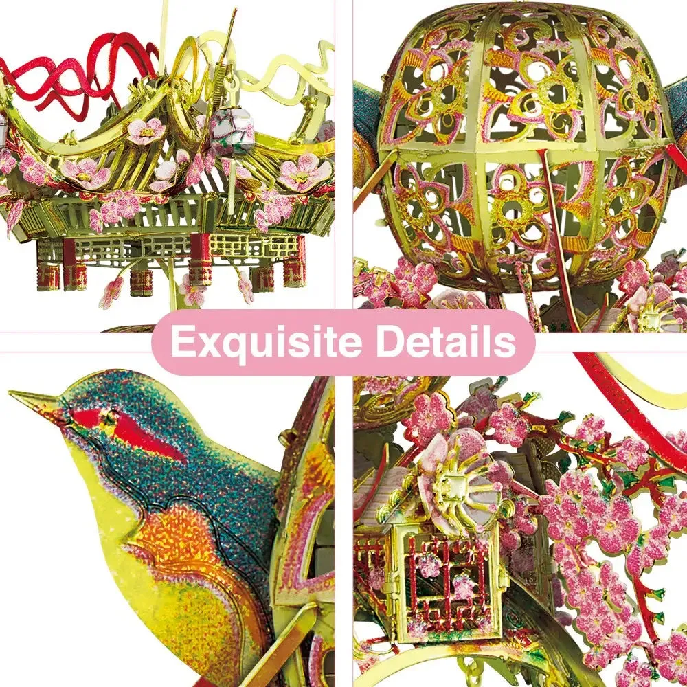 3d Metal Puzzle Different Season Lantern Model Kits for Adult Diy Building Kits Decoration Gift for Kids