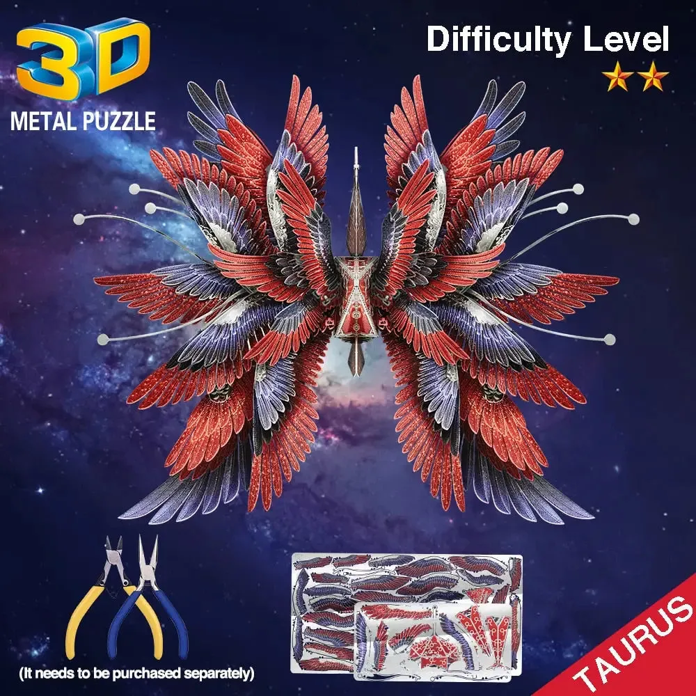 3d Metal Puzzle Taurus Model Kits Diy Toy Building Kit for Kids Jigsaw Brain Teaser Gifts for Adult