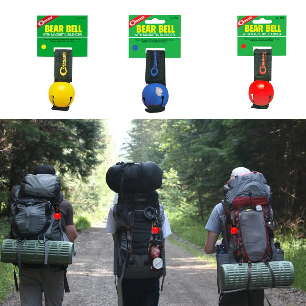4 Pc Coghlans Bear Bell Magnetic Silencer Hiking Safety Survival Attack Dog Bell
