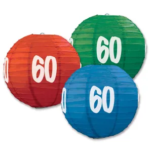60th Birthday Party Paper Lanterns (3 per Package)