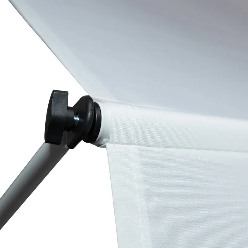 6.6'x5' Manual Retractable Patio Awning - White