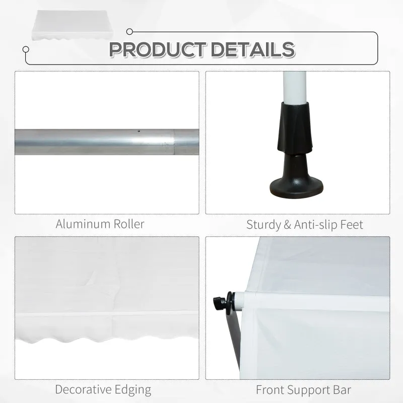 6.6'x5' Manual Retractable Patio Awning - White