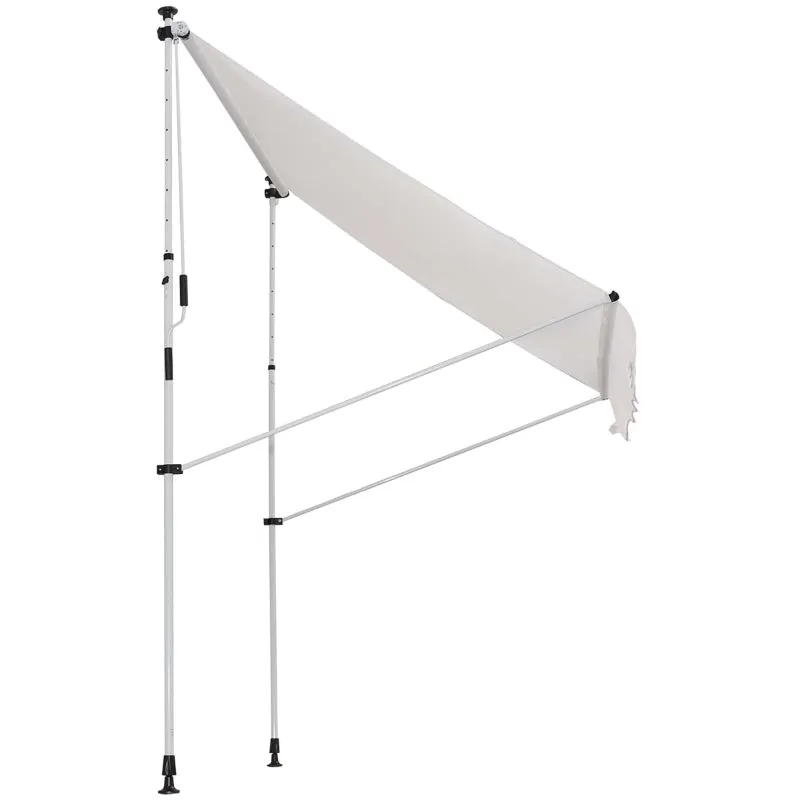 6.6'x5' Manual Retractable Patio Awning - White