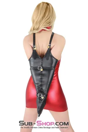 7303M      Ultimate Fantasy Zippered Single Glove Bondage Armbinder with Locking Straps