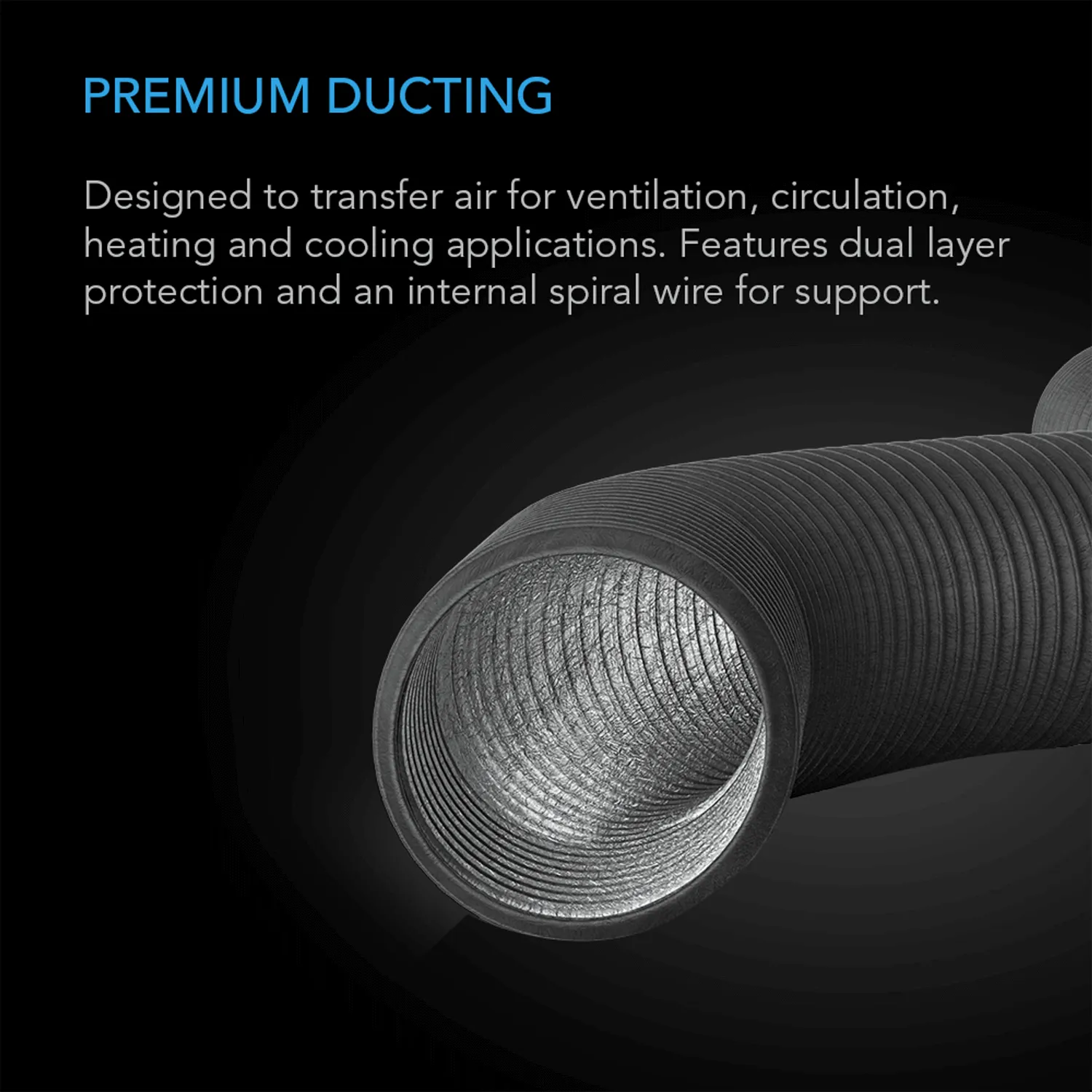 AC Infinity Flexible Four-Layer Ducting, 8-FT Long, 12-Inch