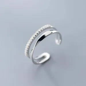 Adjustable Double Line Ring