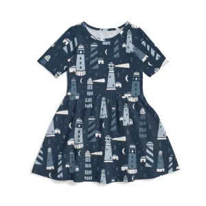Alberta Dress - Lighthouses Night Sky