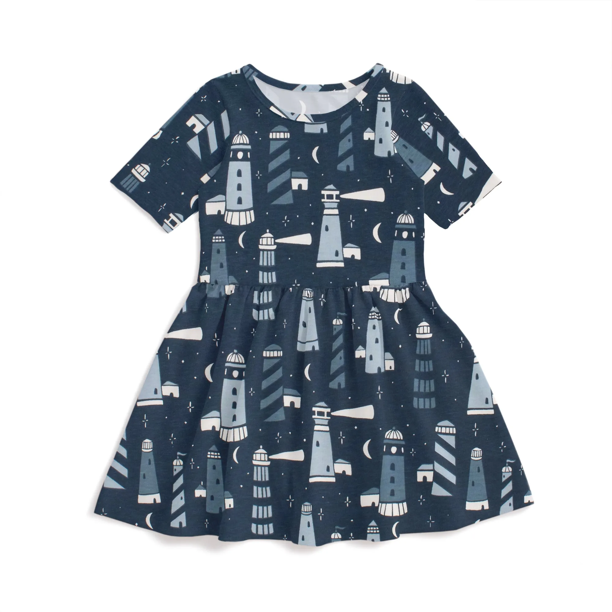 Alberta Dress - Lighthouses Night Sky