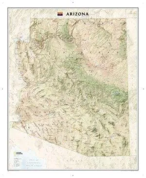 Arizona State Wall Map by National Geographic (2009)