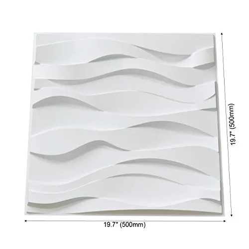Art3d A10041 Decorative PVC 3D Wall Panels, 32 Square Feet, Wave 4