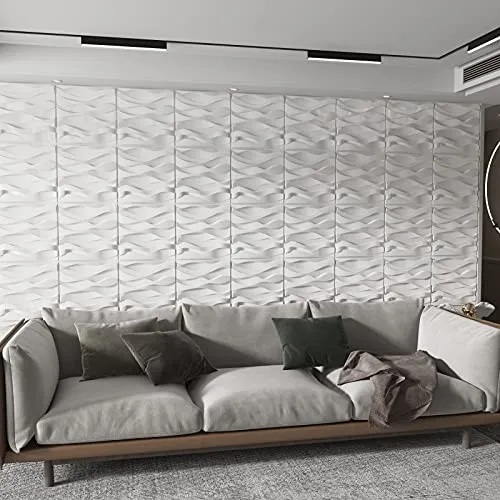 Art3d A10041 Decorative PVC 3D Wall Panels, 32 Square Feet, Wave 4