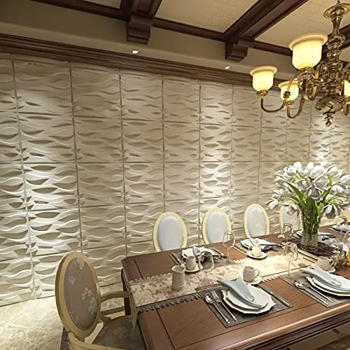 Art3d A10041 Decorative PVC 3D Wall Panels, 32 Square Feet, Wave 4