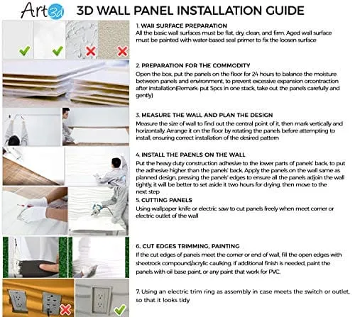 Art3d A10045 3D Wall Panels, White