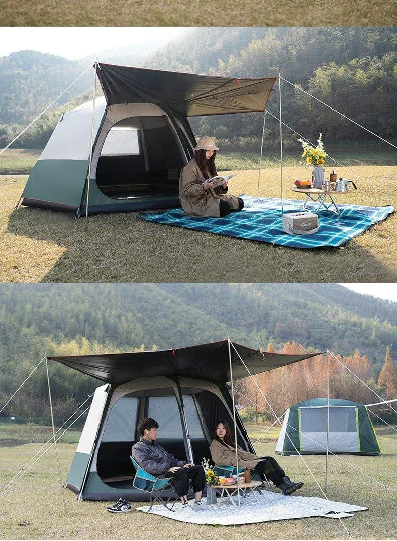 Automatic Hexagon Thickened Camping Tent For Family Outdoor Activities