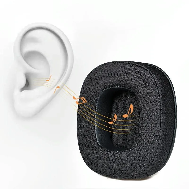 Breathable Headphone Covers - 1 Pair - Ice Silk Black