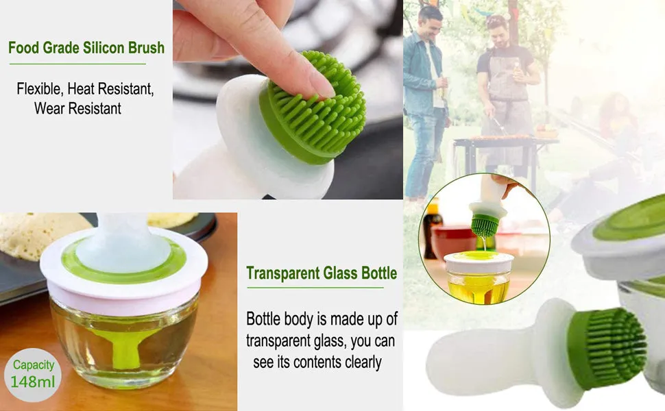 Cooking Oil Dispenser With Barbeque Brush