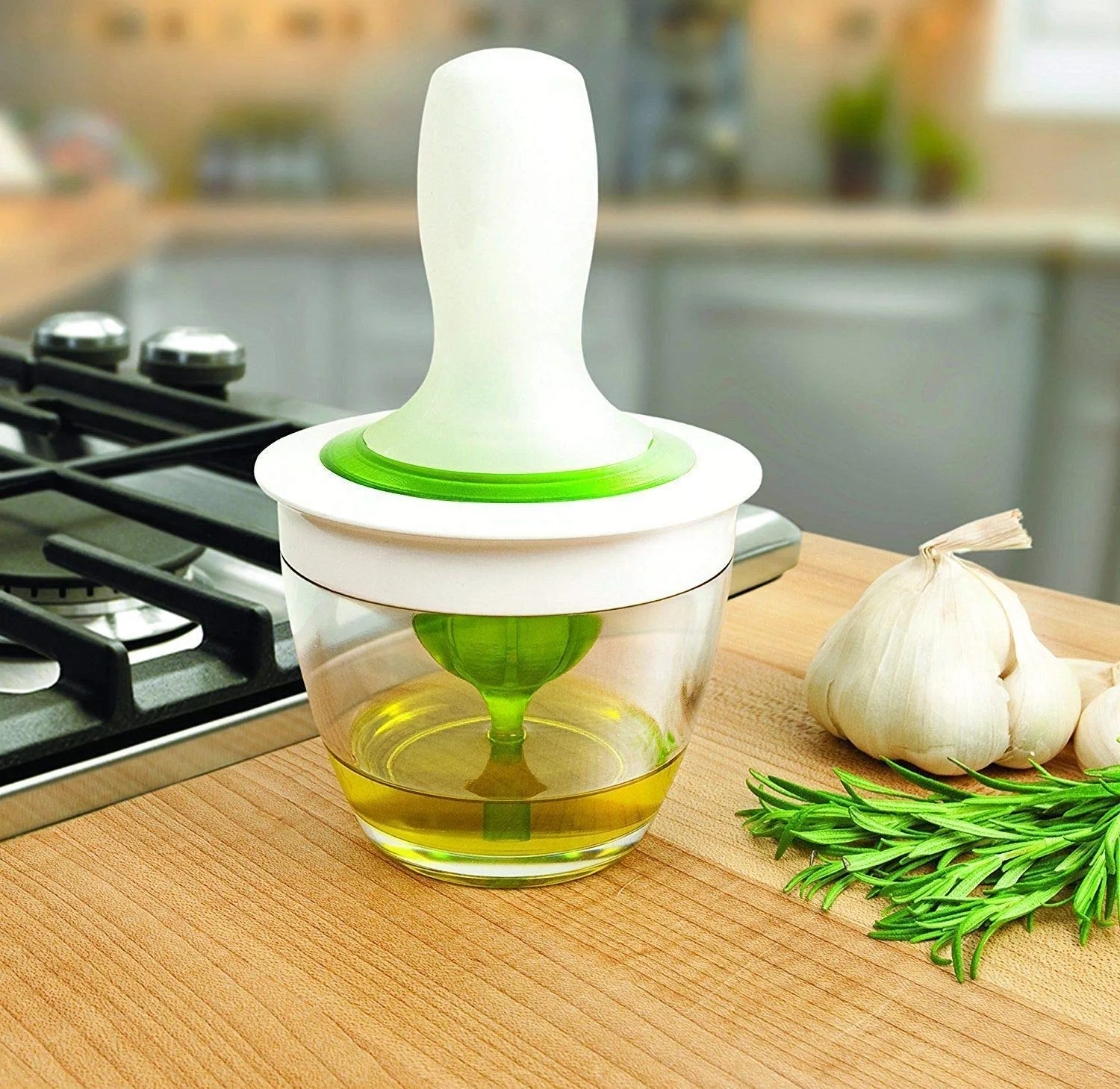 Cooking Oil Dispenser With Barbeque Brush