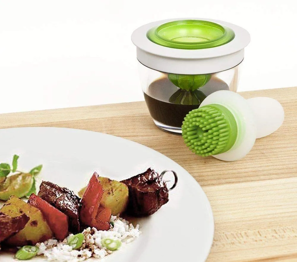 Cooking Oil Dispenser With Barbeque Brush