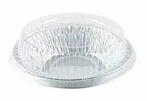 Durable 4 7/8" Foil Tart Pan 1 1/4" Deep w/Clear Dome Lid 50/PK
