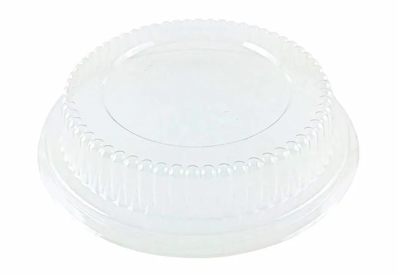 Durable 4 7/8" Foil Tart Pan 1 1/4" Deep w/Clear Dome Lid 50/PK