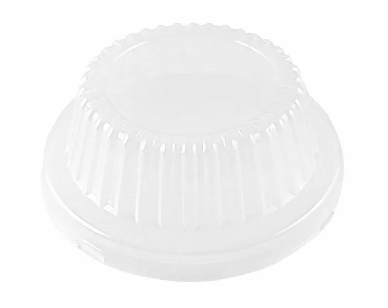 Durable 5 3/4" Deep Foil Meat/Pot Pie Pan w/Clear Dome Lid 125/PK