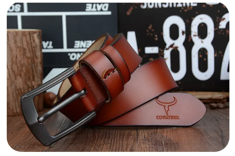 Dynamic buckle leather belt belt