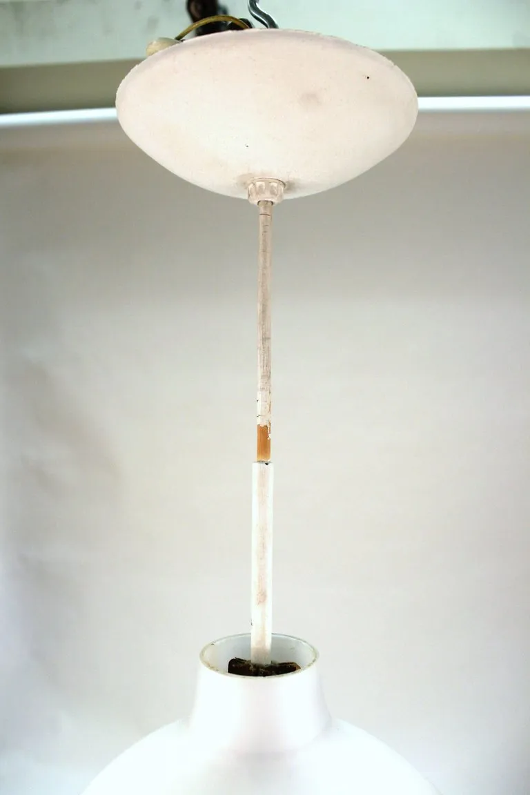 Frosted Glass Pendant Attributed to Attributed to Stilux