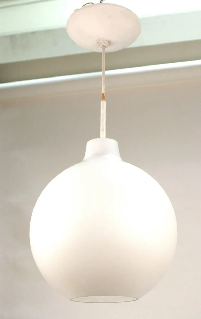 Frosted Glass Pendant Attributed to Attributed to Stilux