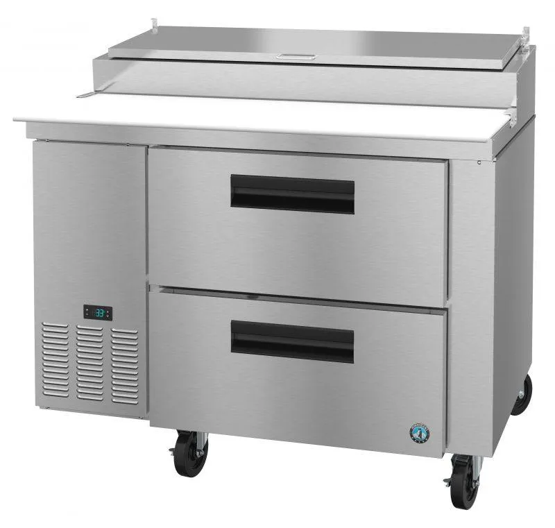 Hoshizaki PR46A-D2 46" Refrigerator Single Section Pizza Prep Table, 2 Stainless Drawer