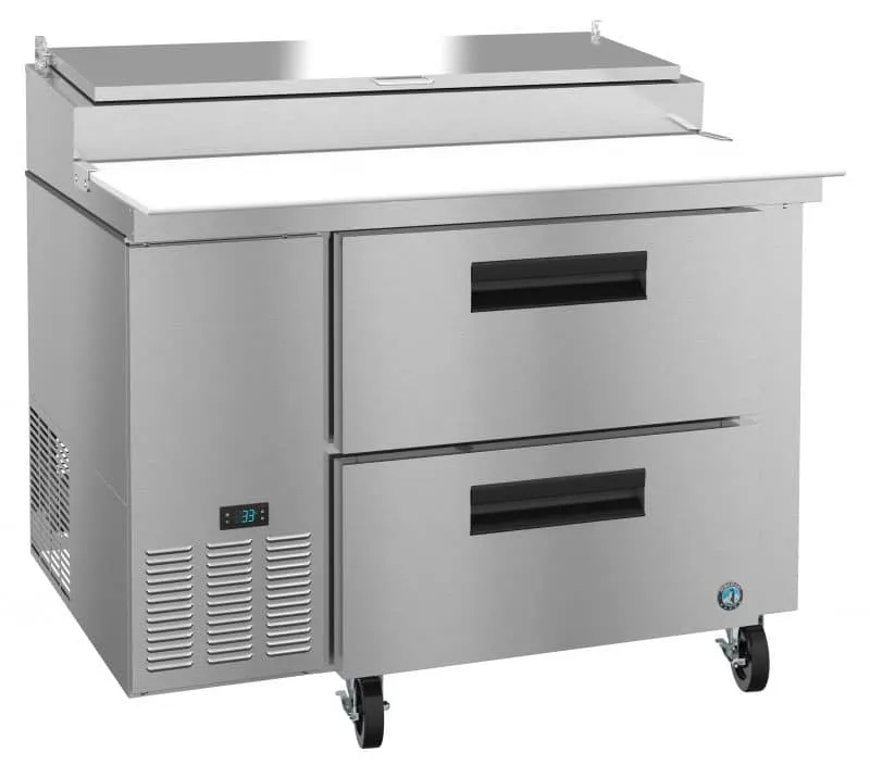Hoshizaki PR46A-D2 46" Refrigerator Single Section Pizza Prep Table, 2 Stainless Drawer