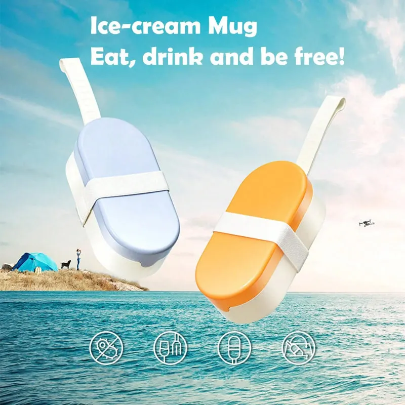Ice Cream Cup Pet Food & Water Storage for Small to Medium Pets