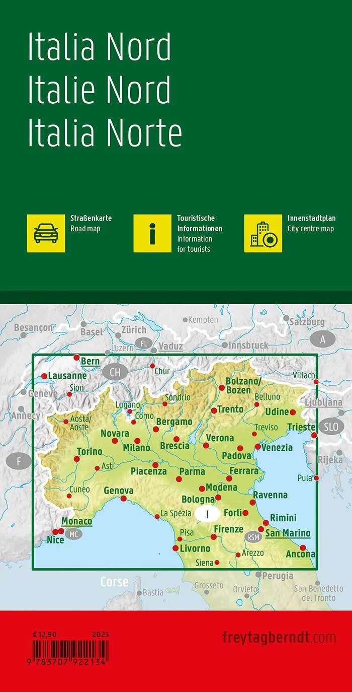 Italy North Road Map by Freytag & Berndt (2022)