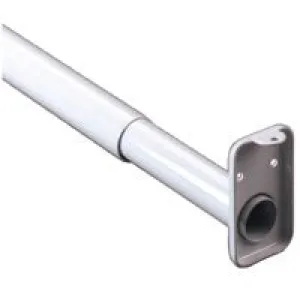 John Sterling Closet-Pro RP0022-72120 Adjustable Closet Rod with Flange, 1 in Dia, 72 to 120 in L, Steel, Platinum :EA: QUANTITY: 1