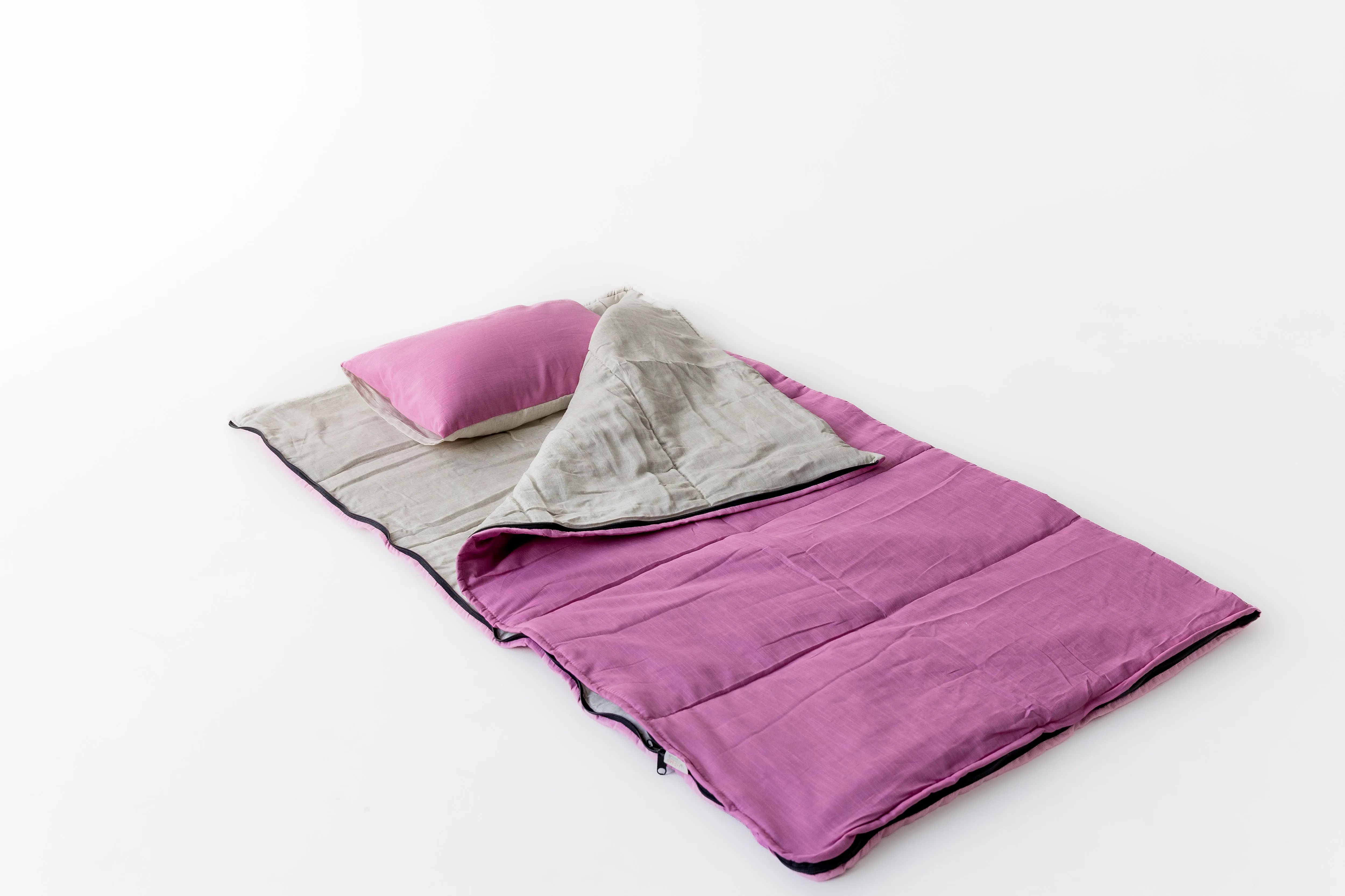 Kids HEMP Linen Sleeping Bag with Pillow School Nap Mat Kids organic Hemp Fiber Filling in Hemp & Linen Fabric Blanket Hand Made