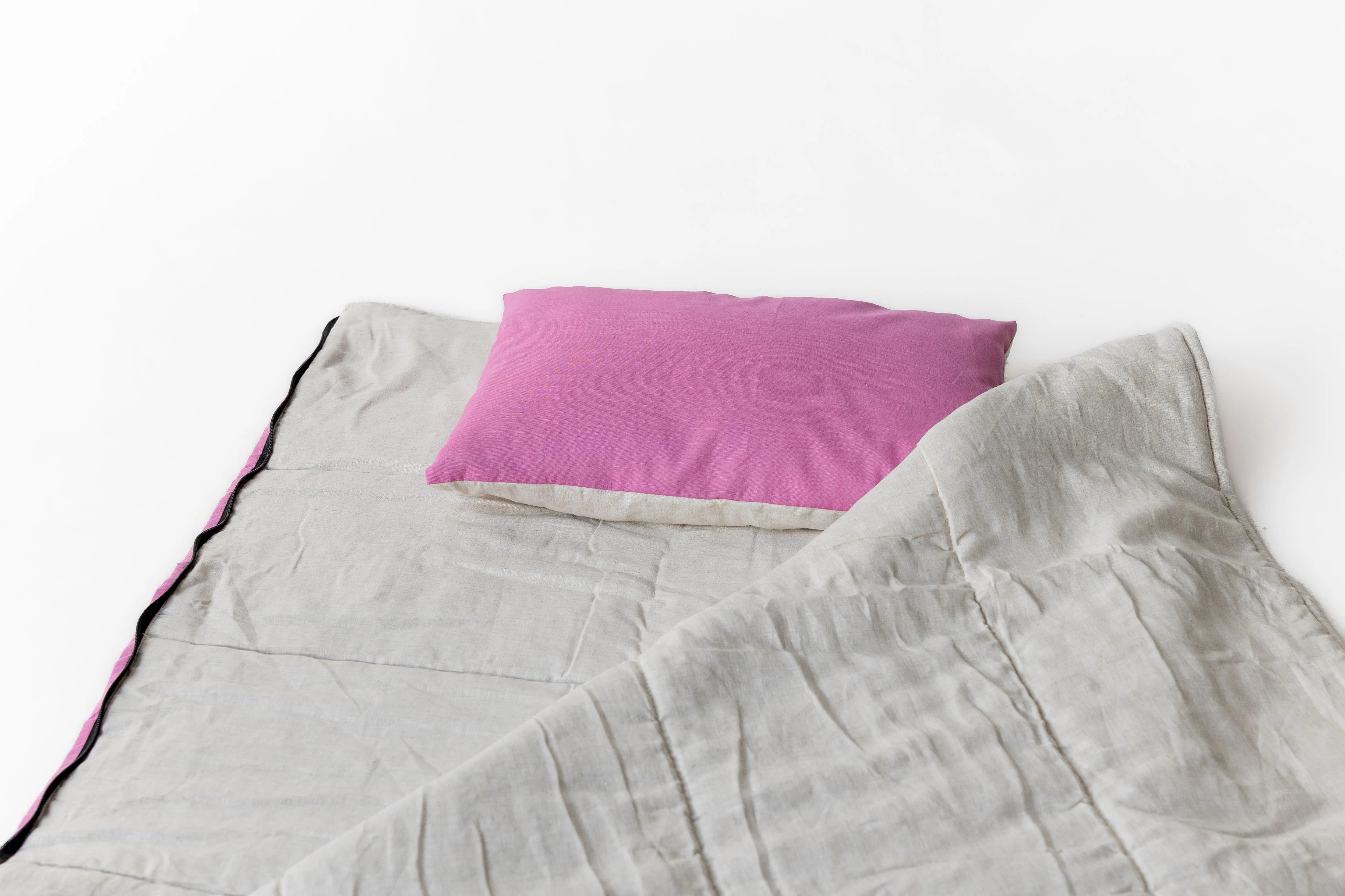 Kids HEMP Linen Sleeping Bag with Pillow School Nap Mat Kids organic Hemp Fiber Filling in Hemp & Linen Fabric Blanket Hand Made