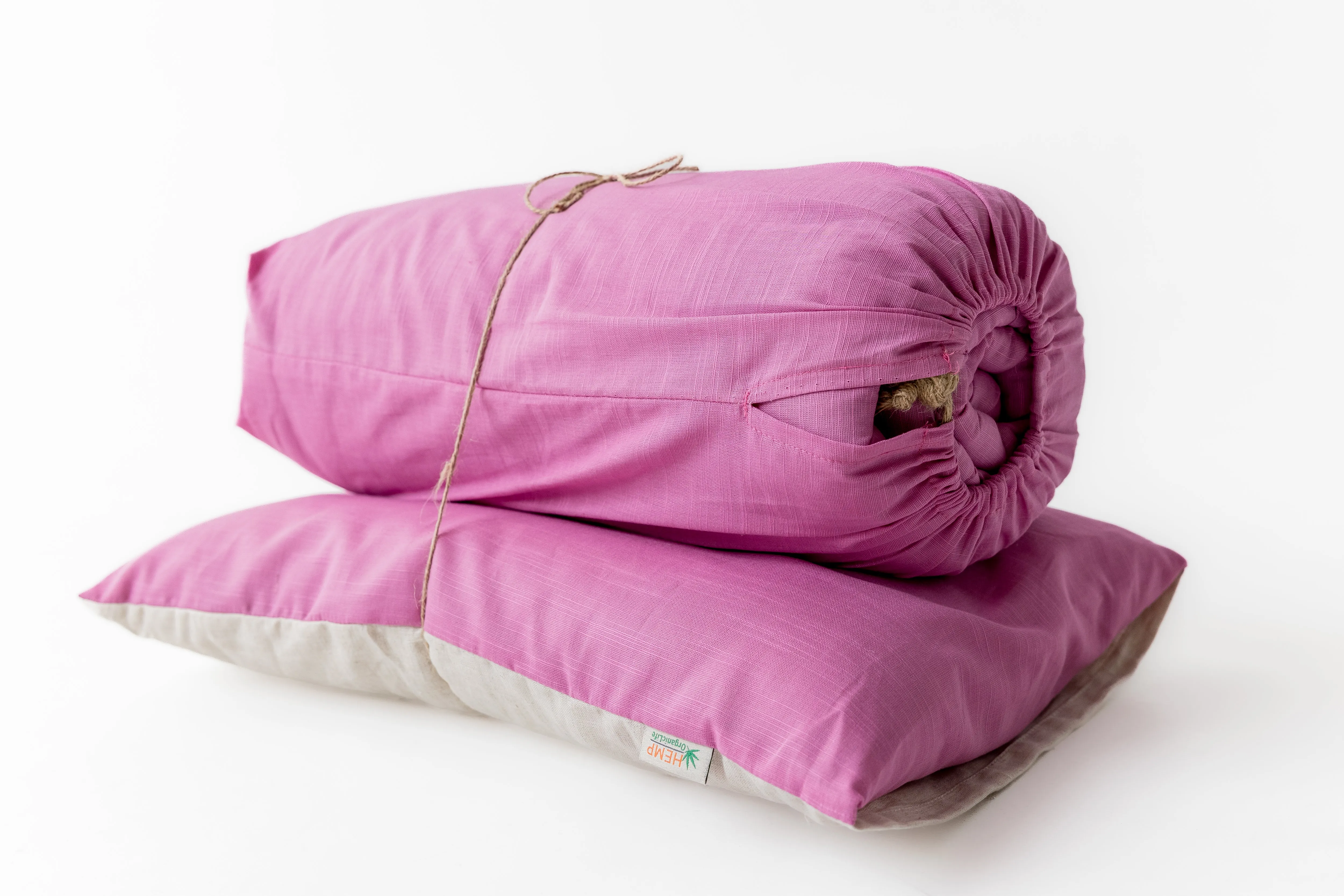 Kids HEMP Linen Sleeping Bag with Pillow School Nap Mat Kids organic Hemp Fiber Filling in Hemp & Linen Fabric Blanket Hand Made