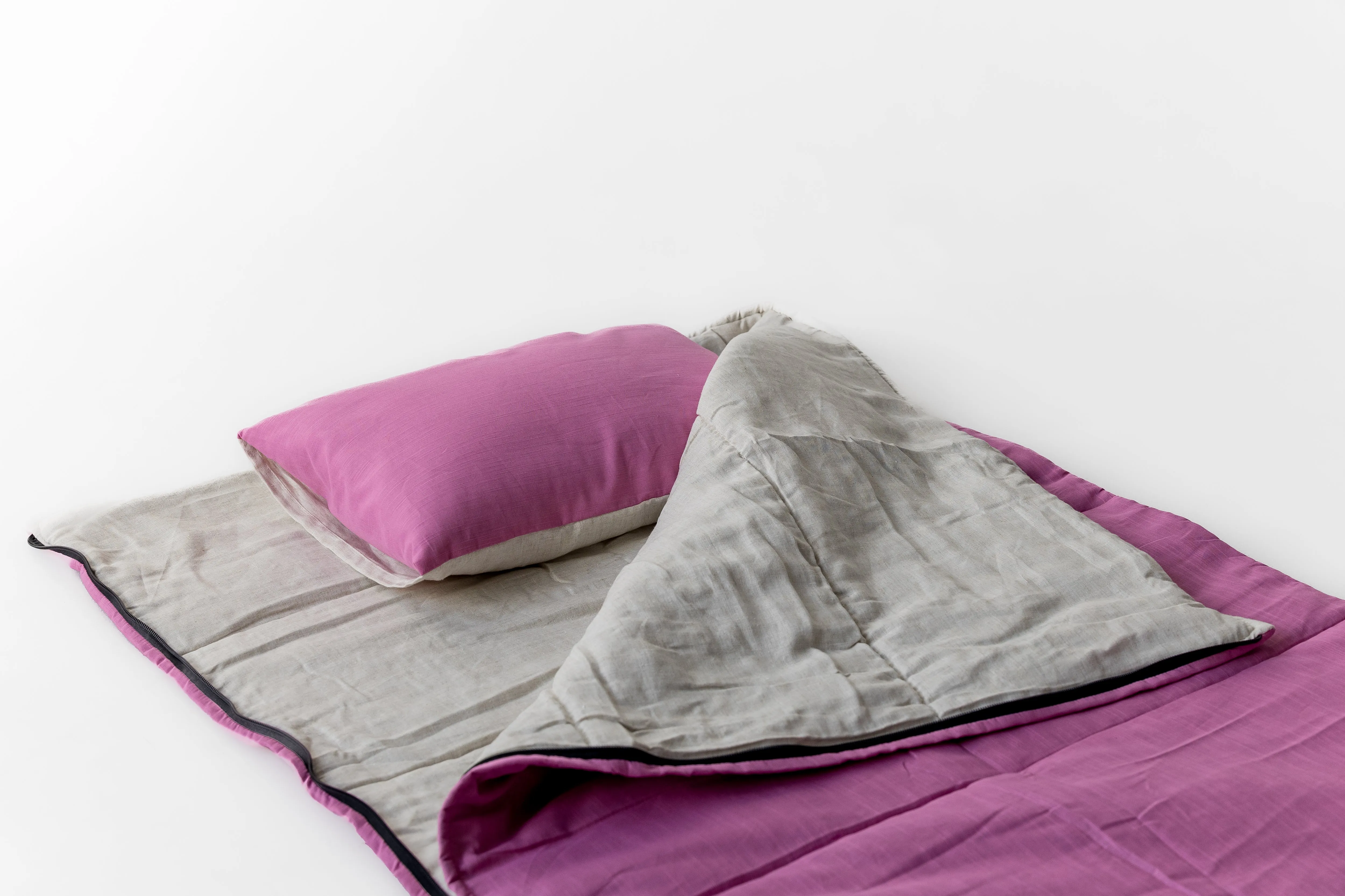 Kids HEMP Linen Sleeping Bag with Pillow School Nap Mat Kids organic Hemp Fiber Filling in Hemp & Linen Fabric Blanket Hand Made