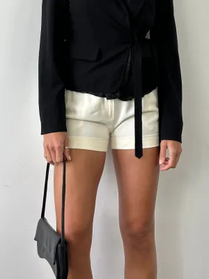 Max Mara Studio Virgin Wool Low Waist Mini Shorts - W28/XS