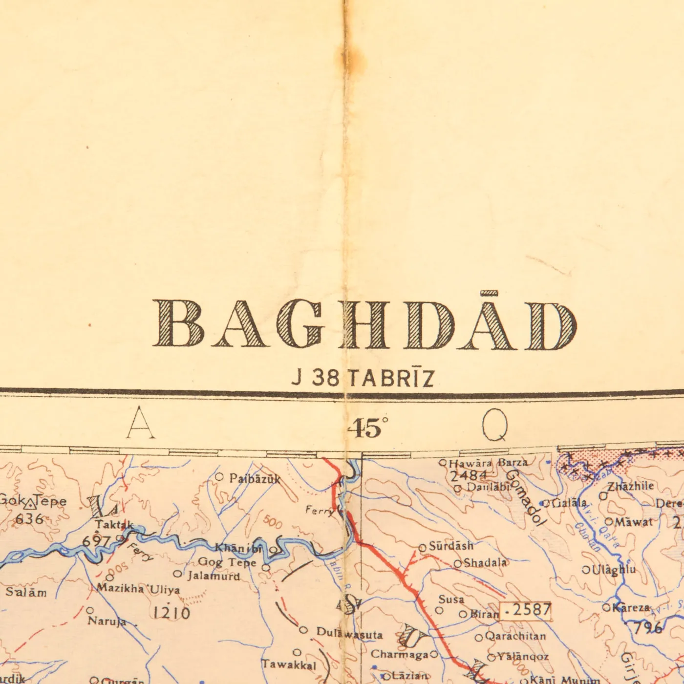 Original U.S. WWII Map Lot Featuring Operation Torch African Road Map & Baghdad Map - 2 Items