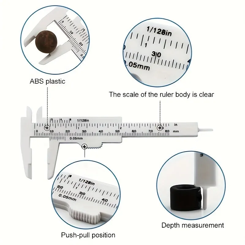 Precision Mini Plastic Sliding Vernier Caliper for Accurate Measurements