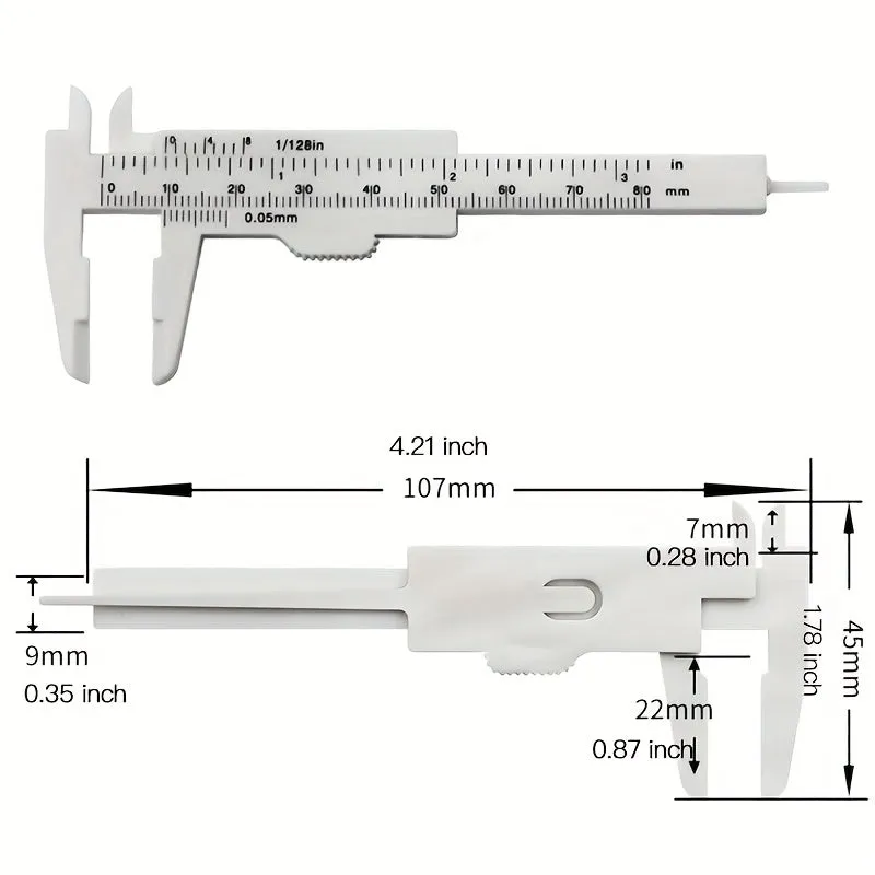 Precision Mini Plastic Sliding Vernier Caliper for Accurate Measurements