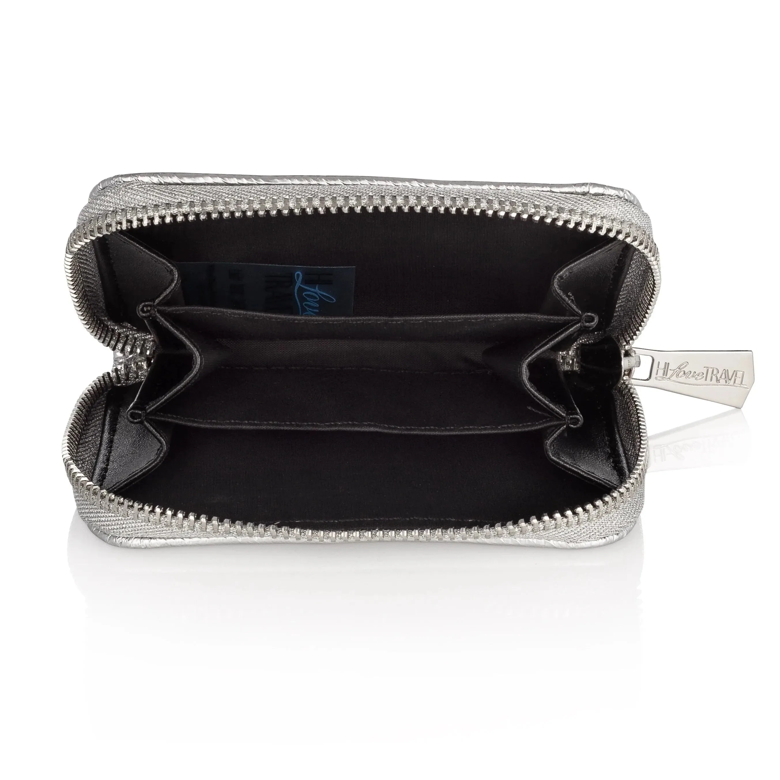 Puffer Silver Zipper Wallet by HiLoveTravel