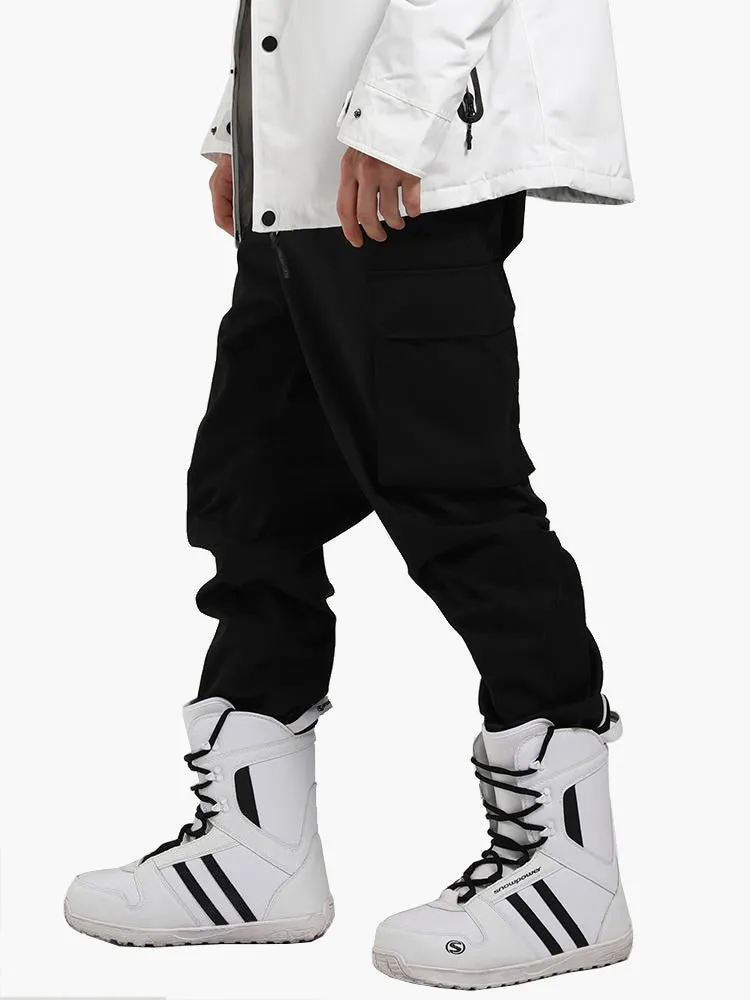 ski pants men's 2021 single-board beam leg ski pants windproof and warm winter breathable wear-resistant black snow pants