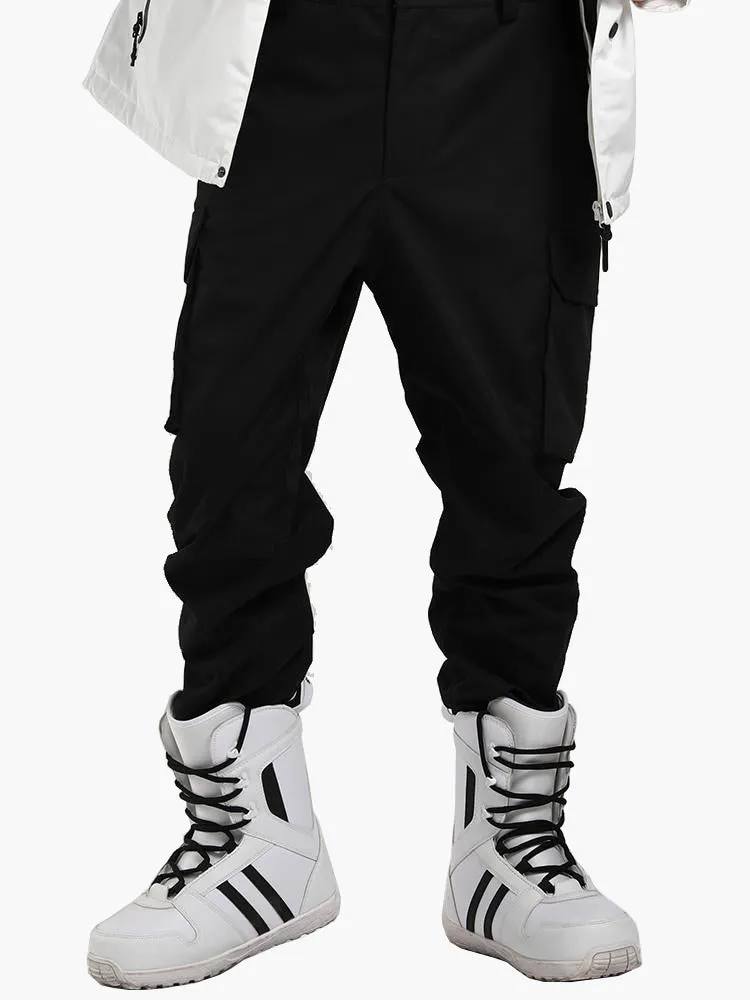 ski pants men's 2021 single-board beam leg ski pants windproof and warm winter breathable wear-resistant black snow pants