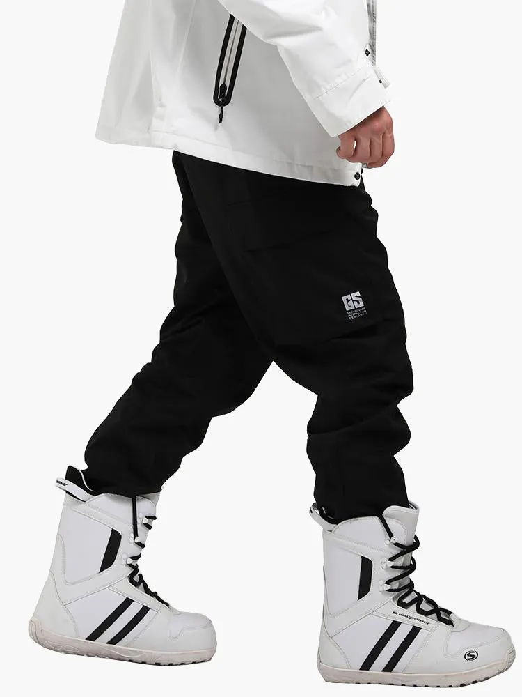 ski pants men's 2021 single-board beam leg ski pants windproof and warm winter breathable wear-resistant black snow pants