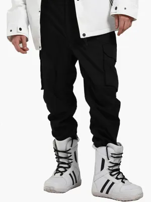 ski pants men's 2021 single-board beam leg ski pants windproof and warm winter breathable wear-resistant black snow pants
