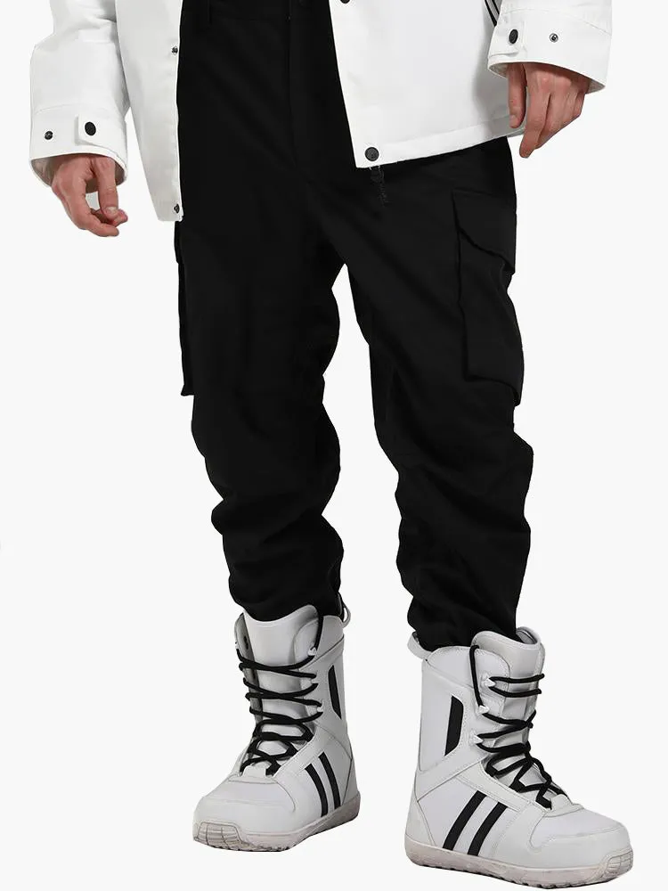 ski pants men's 2021 single-board beam leg ski pants windproof and warm winter breathable wear-resistant black snow pants
